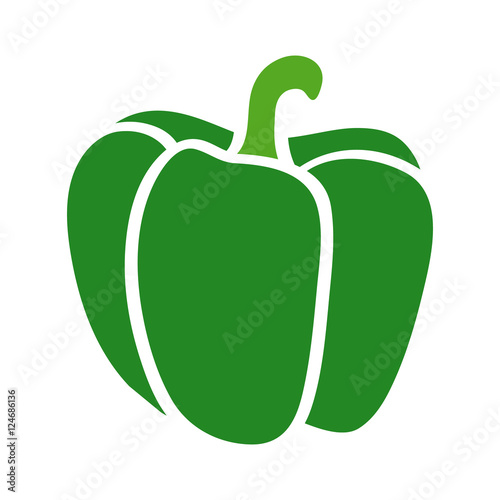 Fotomurale Green bell pepper or sweet capsicum flat icon for food apps and websites