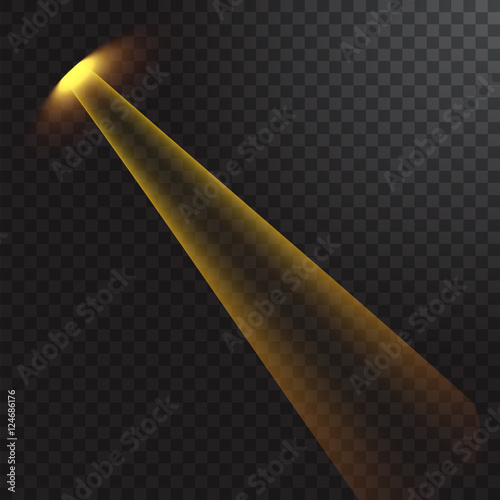Realistic beam lights on transparent background.