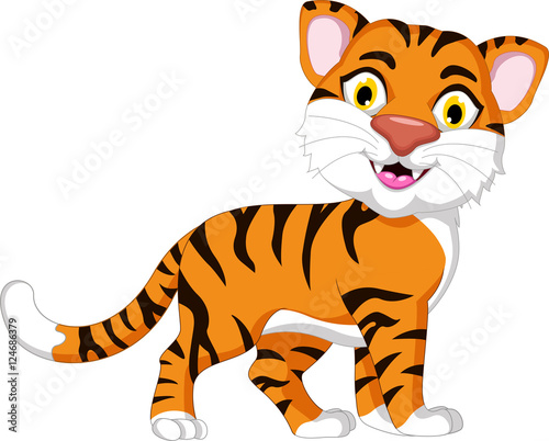 Fototapeta Naklejka Na Ścianę i Meble -  Cute tiger cartoon for you design