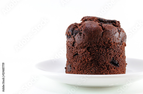 Chocolate With Chocolate Chips Muffin On White Background