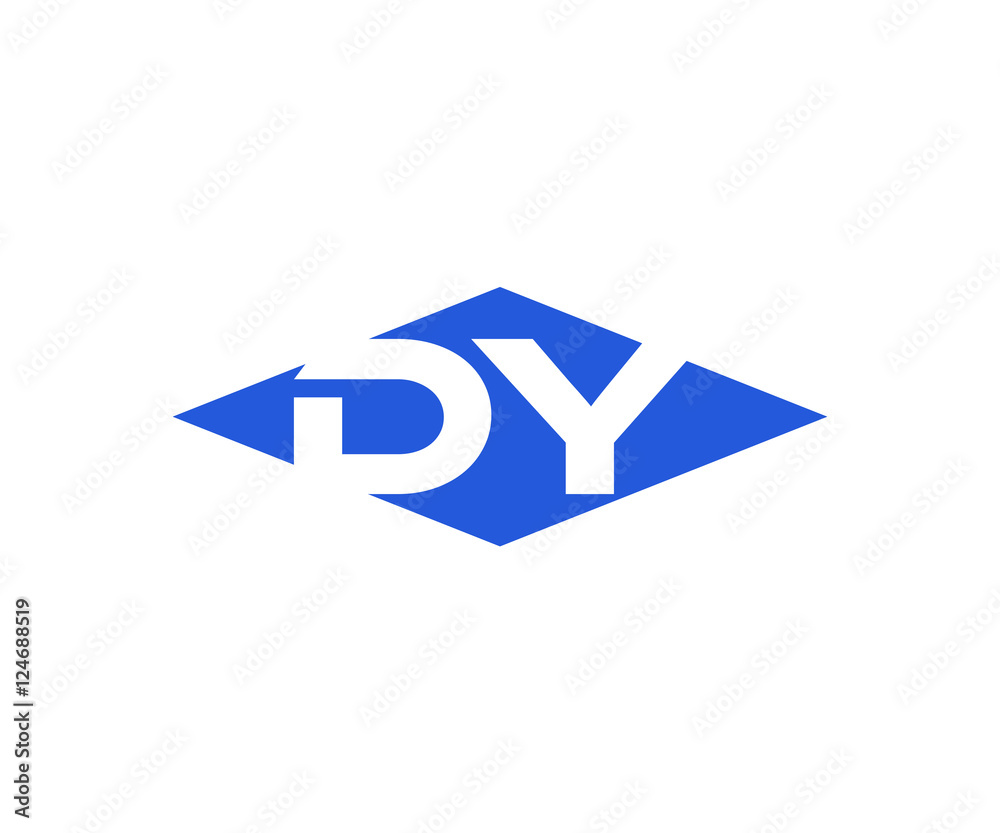 Simple Vector Modern Initial Letters Logo Croped in Diamond shape dy Simple Vector Modern Initial Letters Logo Croped in Diamond shape dy