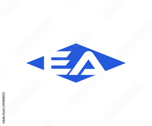 Simple Vector Modern Initial Letters Logo Croped in Diamond shape ea