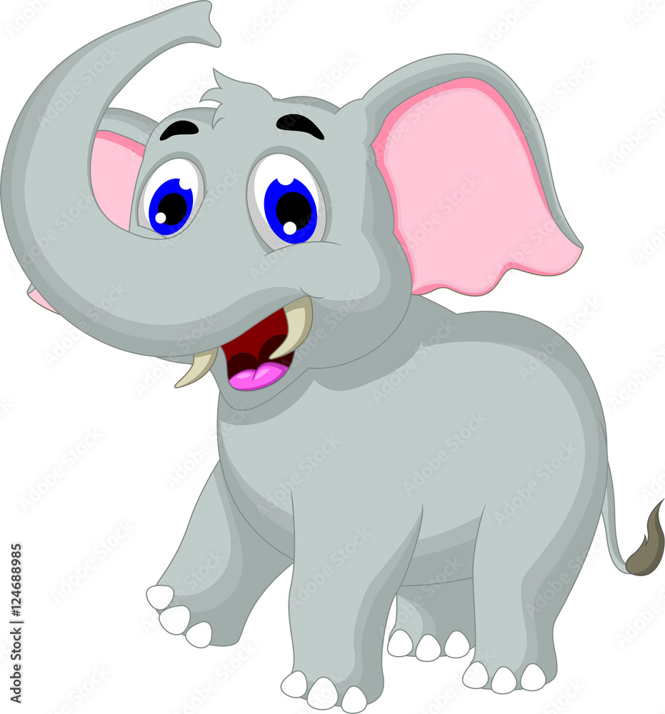 Naklejka premium Cute elephant cartoon for you design