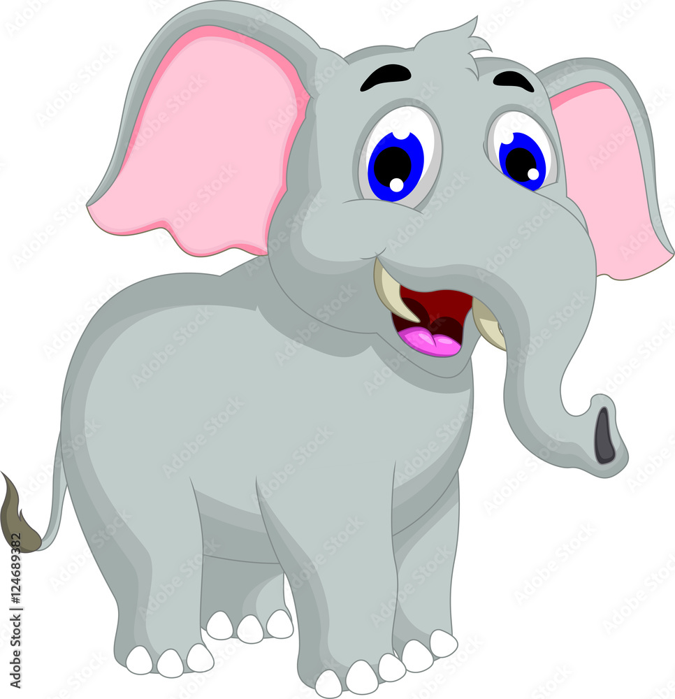 Fototapeta premium funny elephant cartoon posing