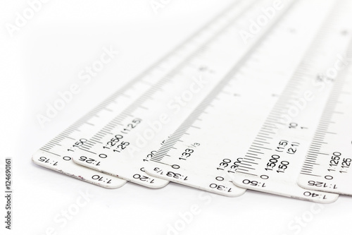 Ruler scale on white background