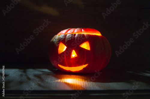 Halloween pumpkin light up as background for Halloween