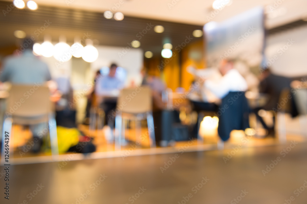 Blurred people in café Blurred people in café