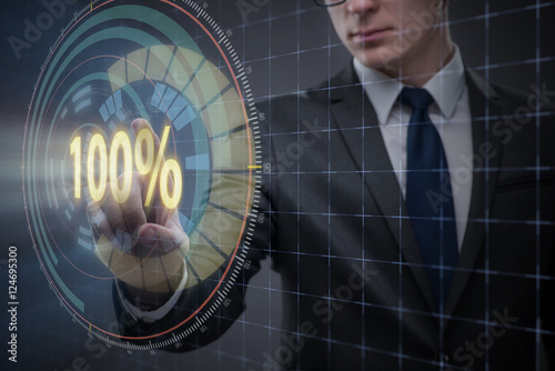 Картината върху платно Concept of hundred percent 100