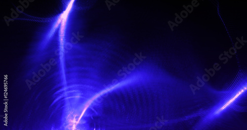 Blue And Pink Abstract Lines Curves Particles On Dark Background