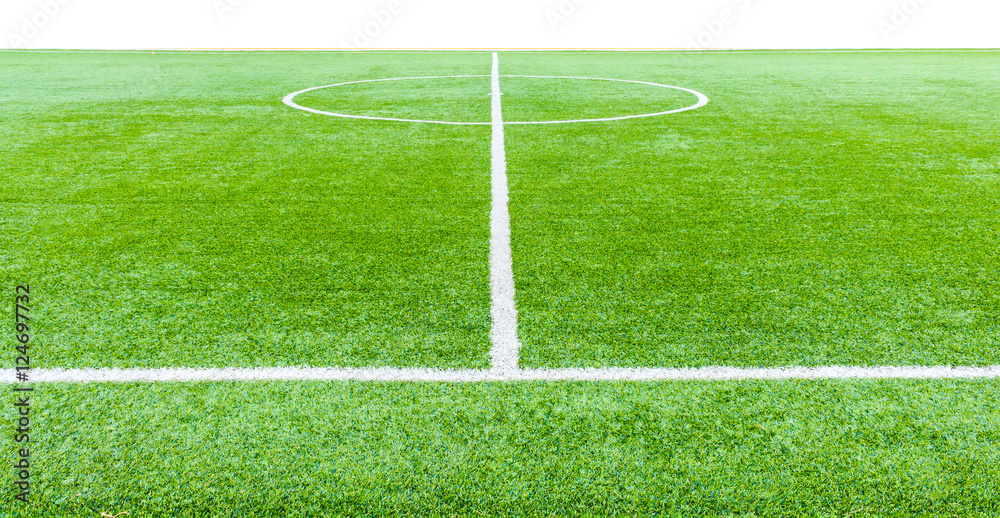 Obraz premium The football field line with artificial grass