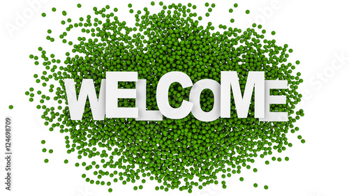 Welcome sign over colorful background. 3d illustration.