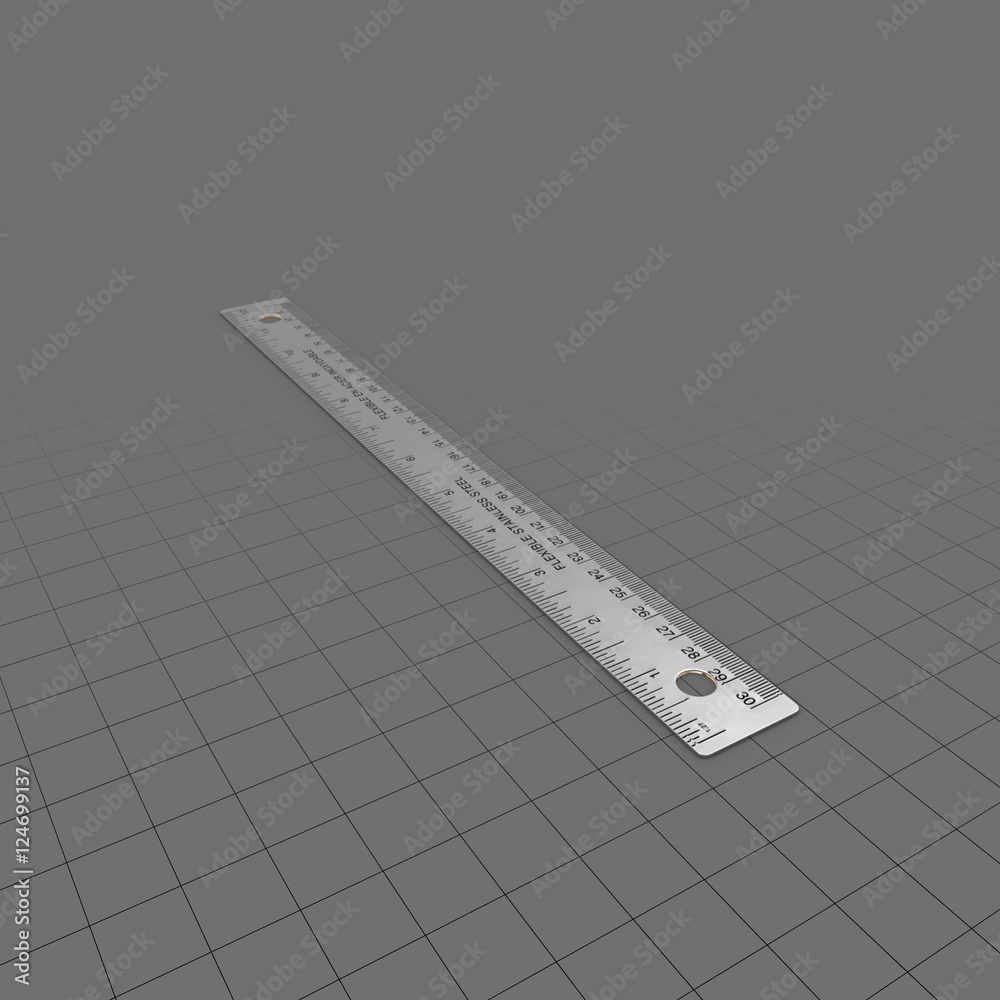 Ruler Metal Stock 3D asset | Adobe Stock