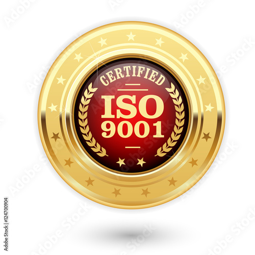 ISO 9001 certified medal - quality management system insignia