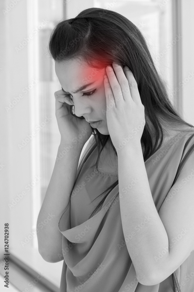 woman with stress, anxiety, negative feeling, while using her ph woman with stress, anxiety, negative feeling, while using her ph