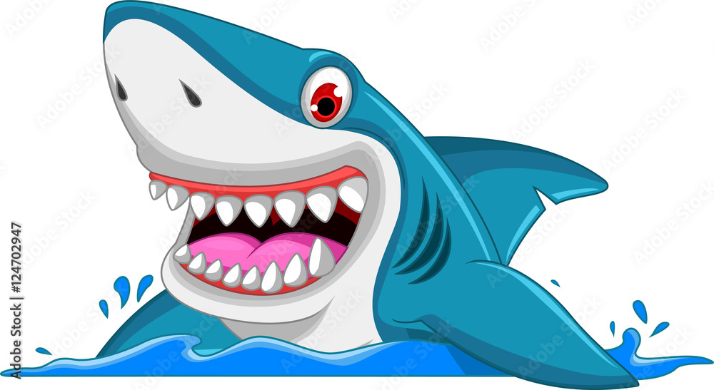 Naklejka premium angry shark cartoon