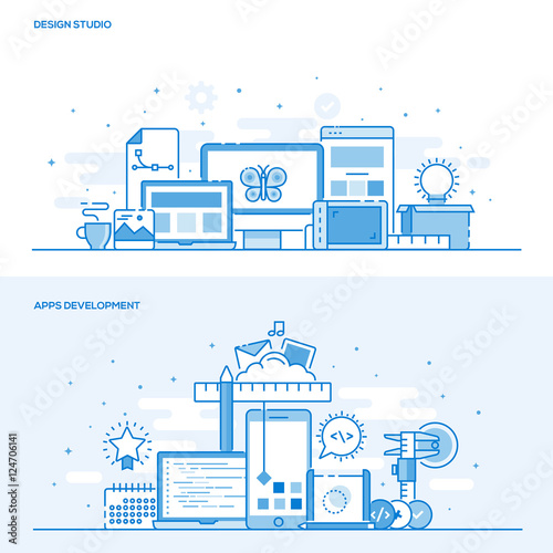 Flat Line color Concept - Design Studio and Apps Development