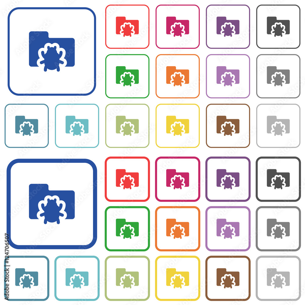 Bug folder color outlined flat icons Bug folder color outlined flat icons
