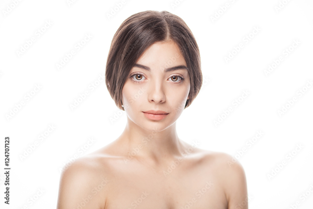 closeup portrait of young woman with clean fresh skin closeup portrait of young woman with clean fresh skin