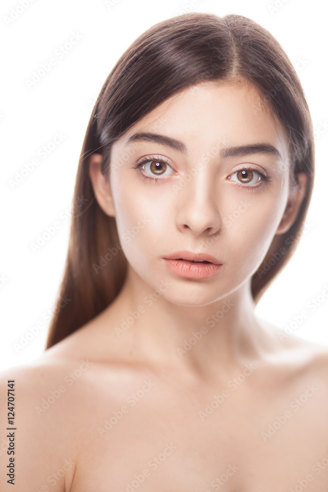 closeup portrait of young woman with clean fresh skin closeup portrait of young woman with clean fresh skin