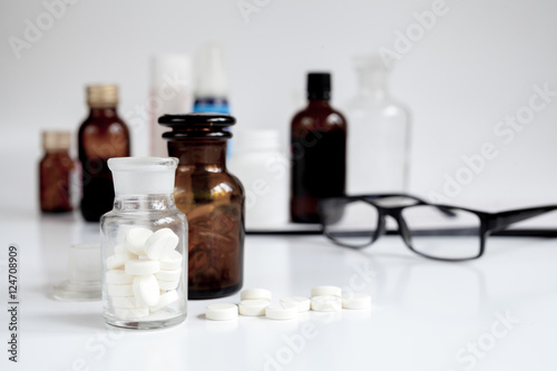 bottled pills in doctor's office no one