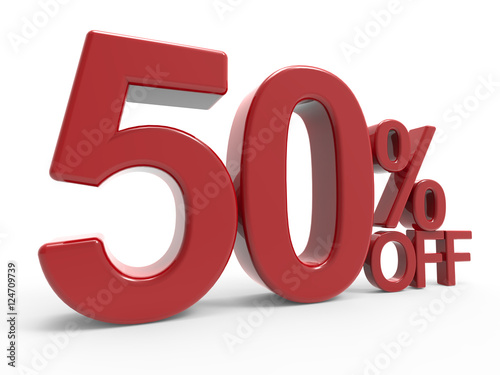 3d rendering of a 50% symbol