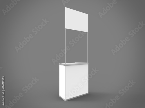 Promo Counter 3D Render Side Perspective is a professional 3D render on a studio background, created with a 3D model of standard square promo counter.