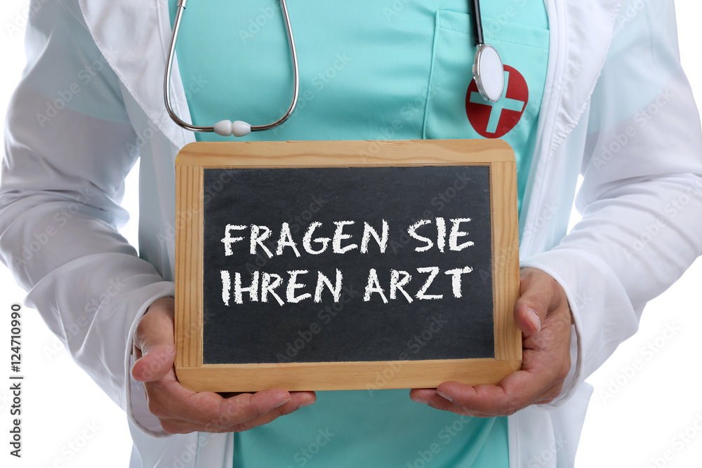 Fragen Sie Ihren Arzt Doktor junger krank Krankheit gesund Gesun