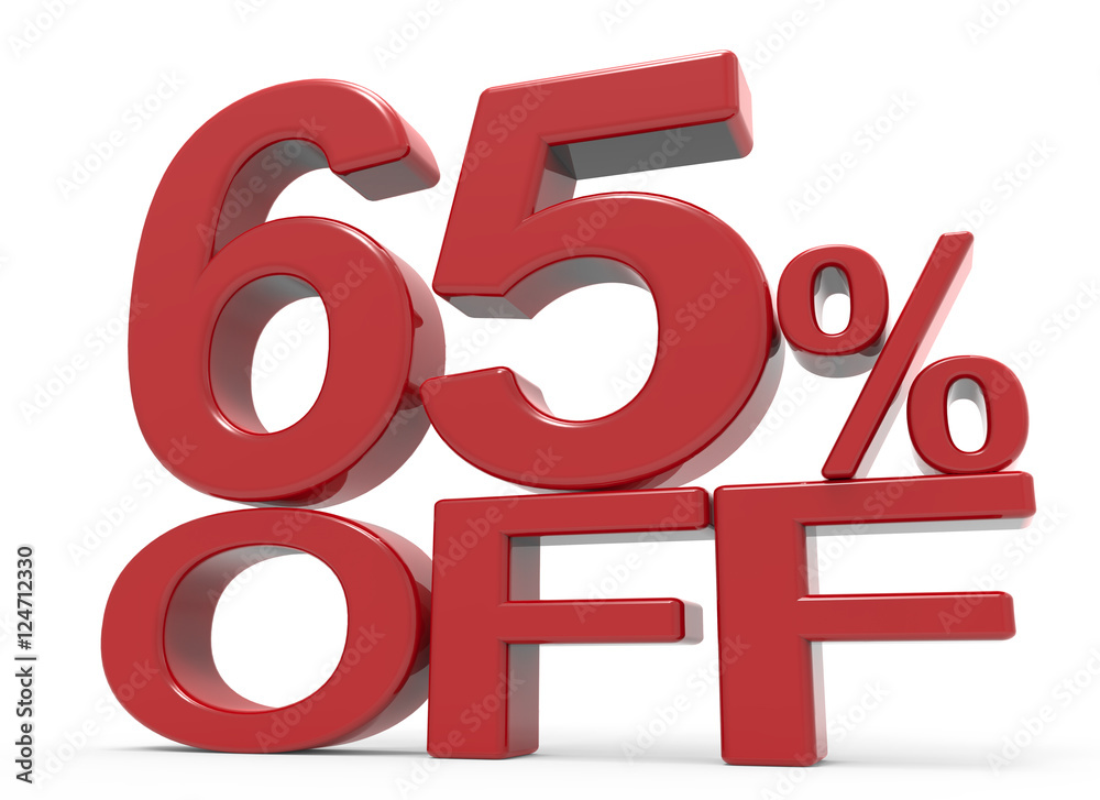 3d rendering of a 65% off symbol 3d rendering of a 65% off symbol