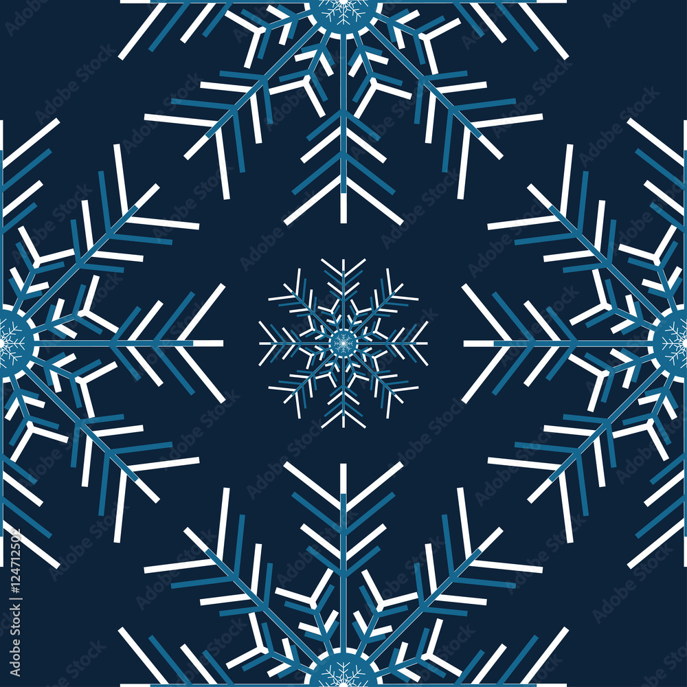 Christmas snowflakes seamless background. 