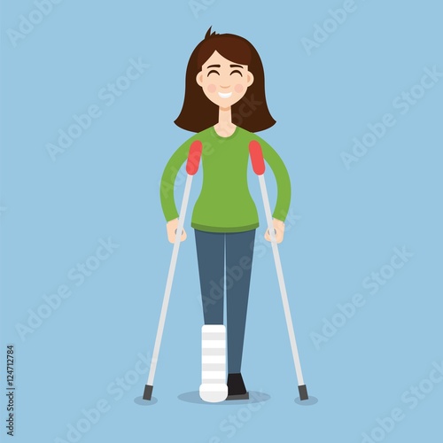 Woman On Crutches