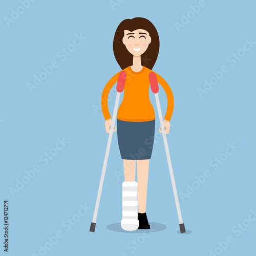 Woman On Crutches