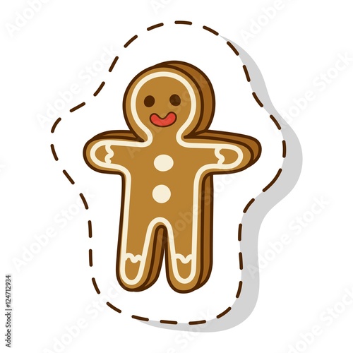 Christmas cake isolated vector icon