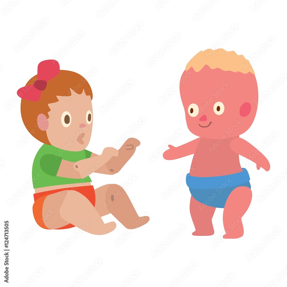 Doll girl toy vector character