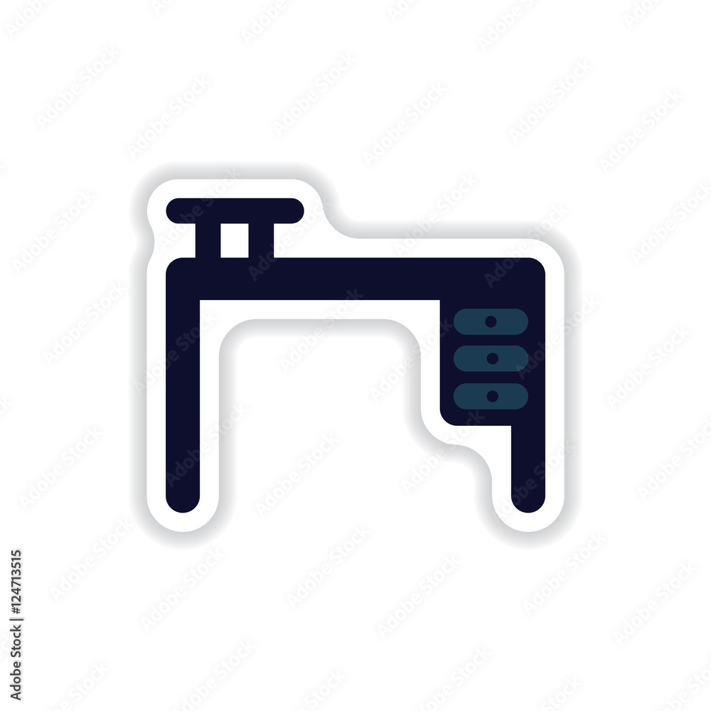 stylish icon in paper sticker style fashion office desk stylish icon in paper sticker style fashion office desk