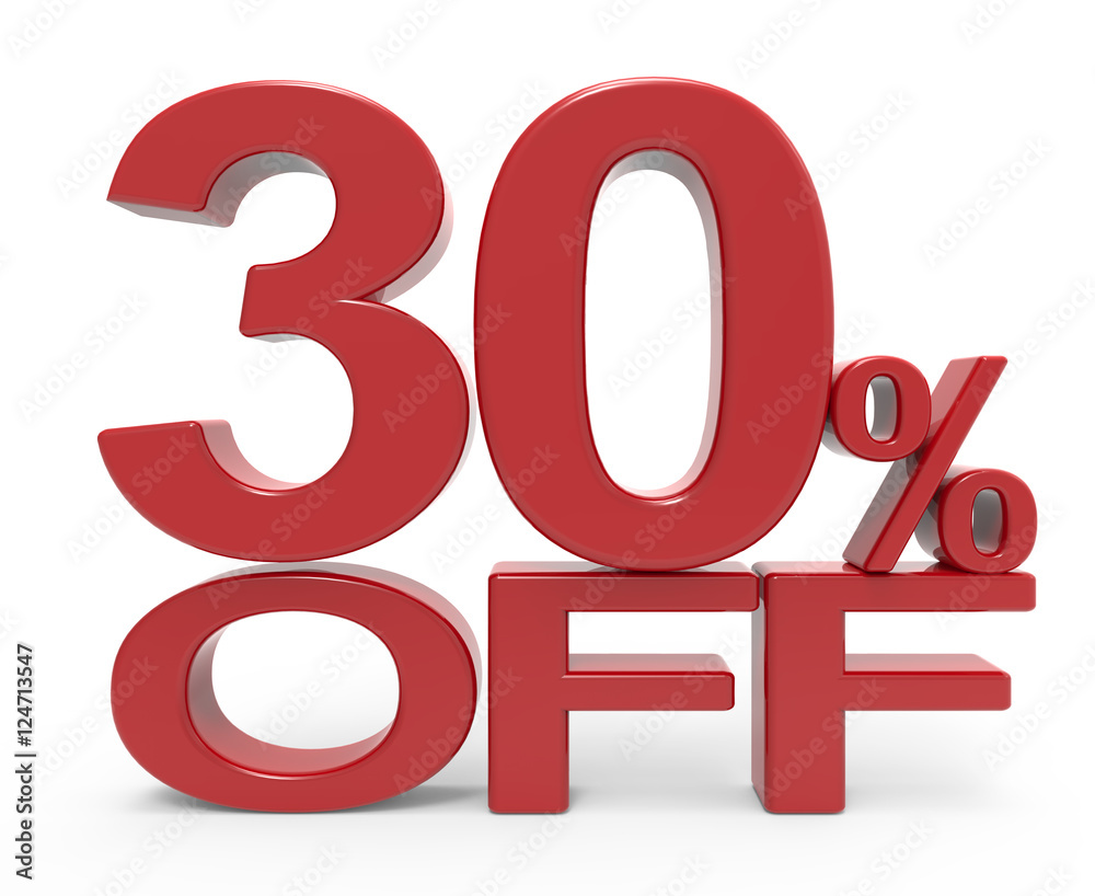 3d rendering of a 30% symbol 3d rendering of a 30% symbol
