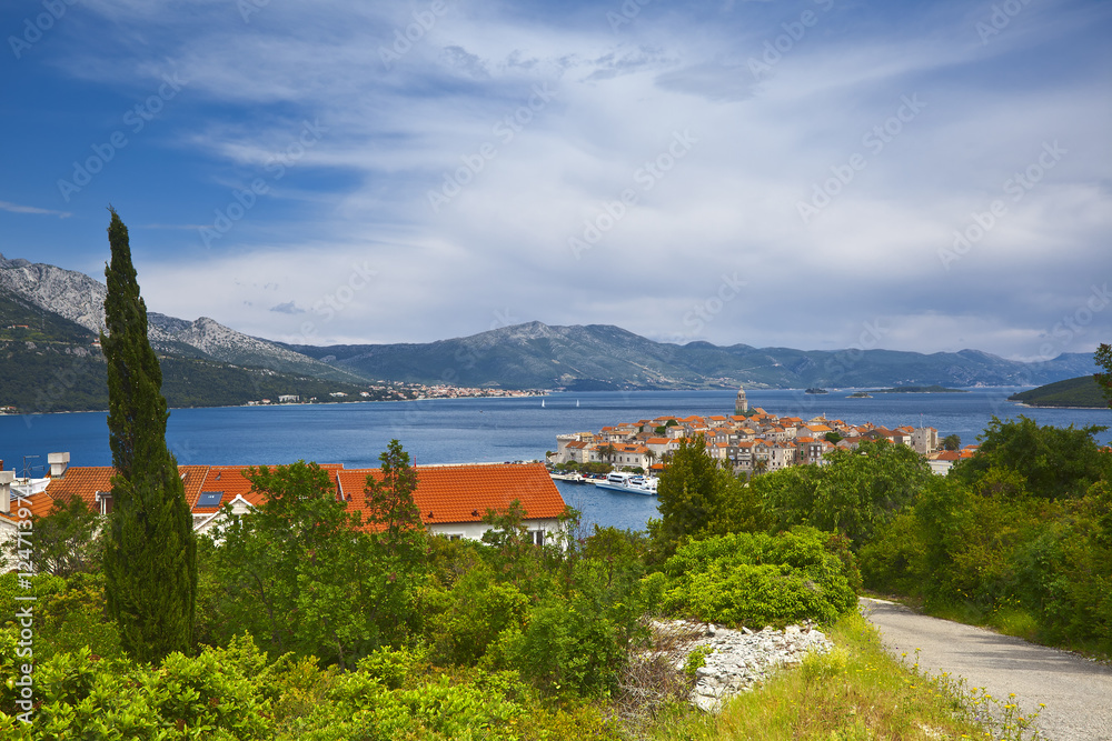 Fototapeta premium cityscape of Korcula. Croatia