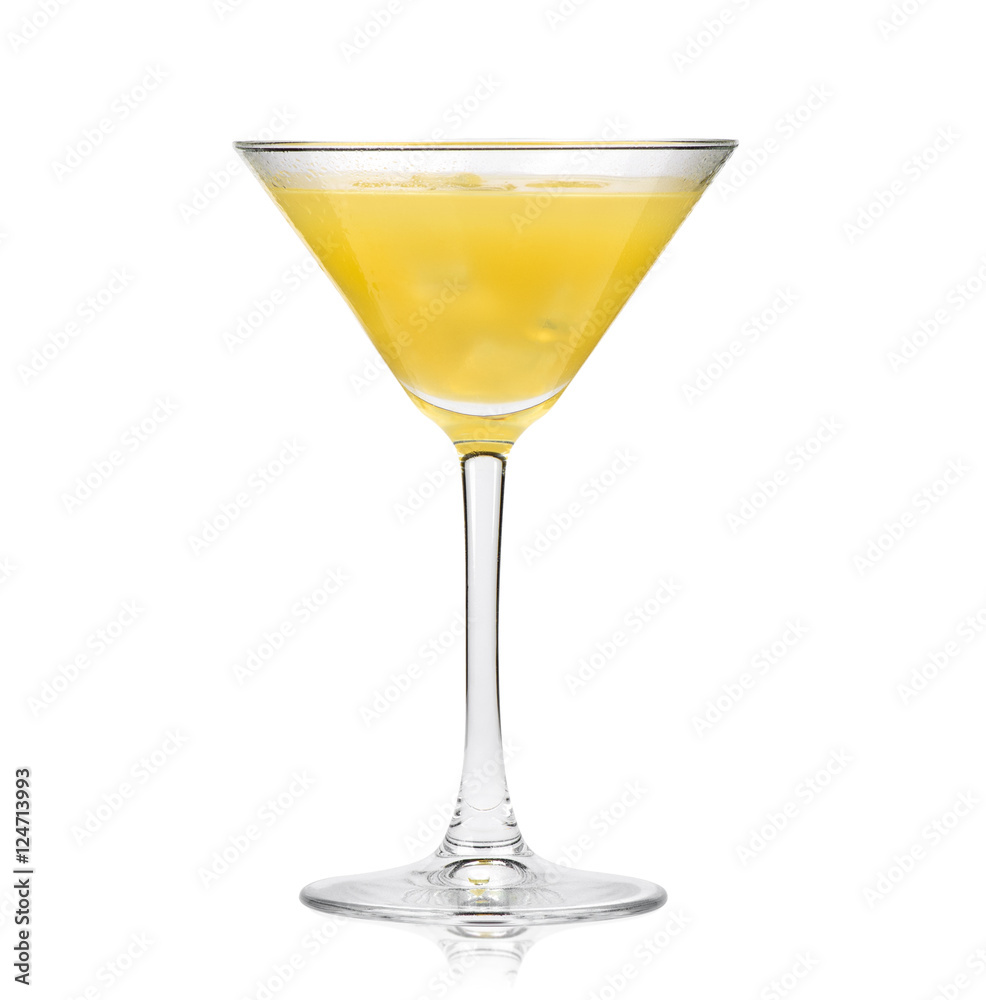 Yellow cocktail in martini glass Yellow cocktail in martini glass