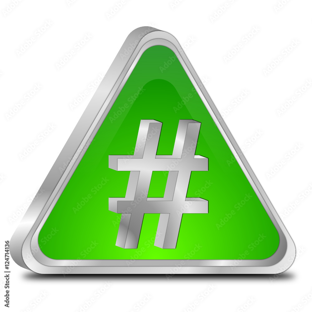 Obraz premium Hashtag Button - 3D illustration