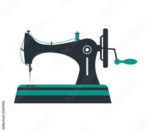 Retro Sewing Machine. Vector