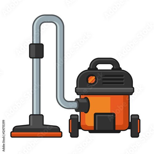 Vacuum Cleaner on White Background. Vector
