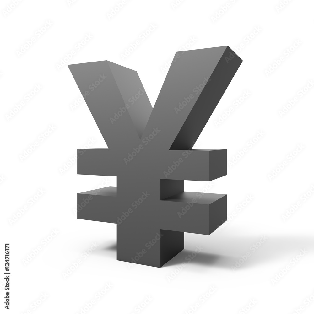 Obraz premium grey yen symbol