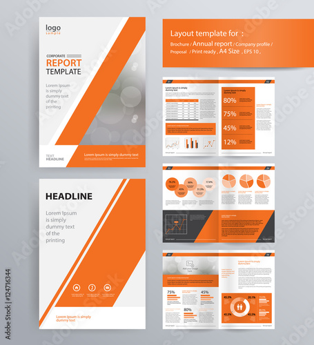 page layout for company profile, annual report, brochure, and flyer layout template. with info graphic element. and vector A4 size  for editable 