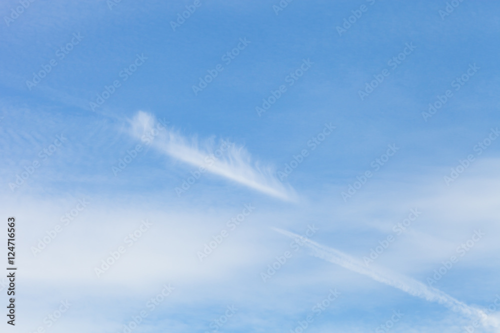 White clouds on a blue sky. Selective focus White clouds on a blue sky. Selective focus