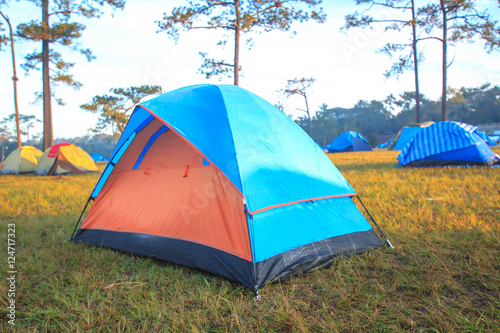 tent on the morning.