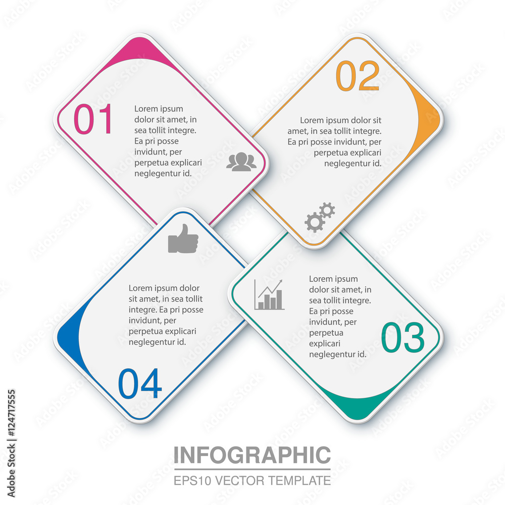 Vector infographic template, circular diagram, 4 options Vector infographic template, circular diagram, 4 options