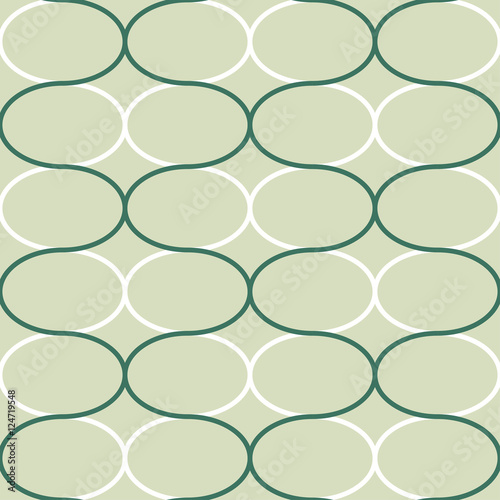 Abstract geometric seamless pattern. Trendy textile or interior wallpaper repeatable texture. Tony natural light beige and green "emerald" color shades. Waves shapes background.