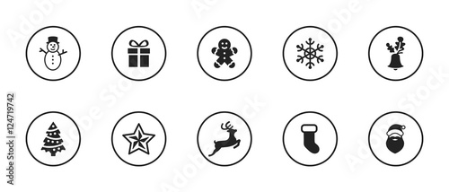 Christmas decoration icons set