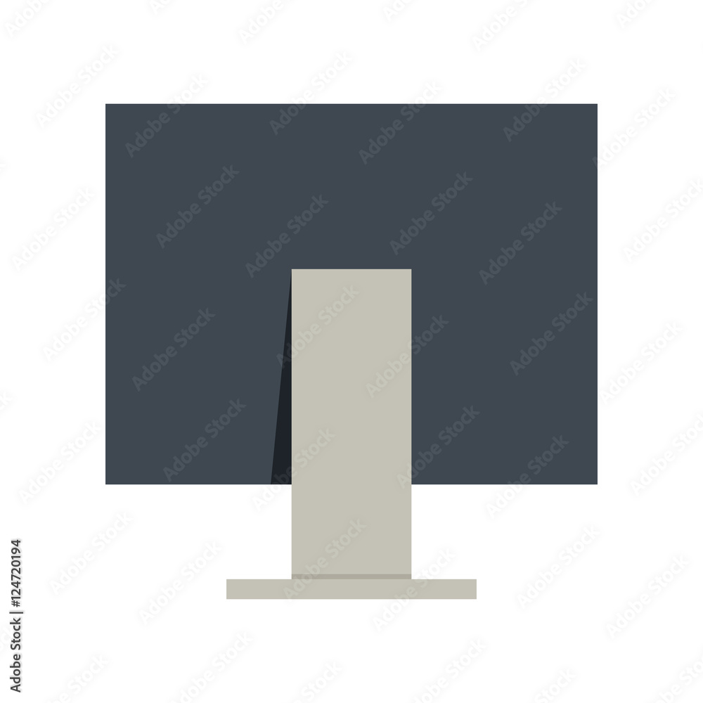 Black Computer Monitor in Flat. Black Computer Monitor in Flat.