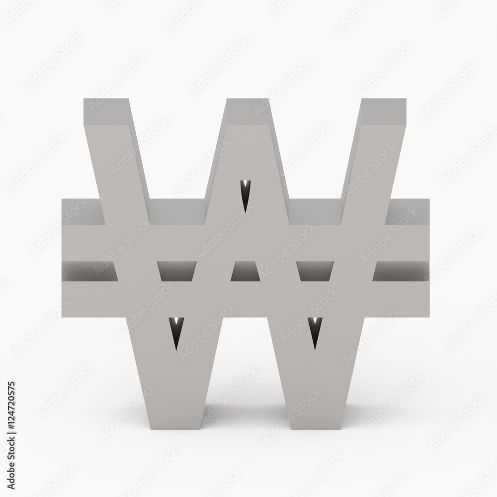 Obraz premium grey Won sign