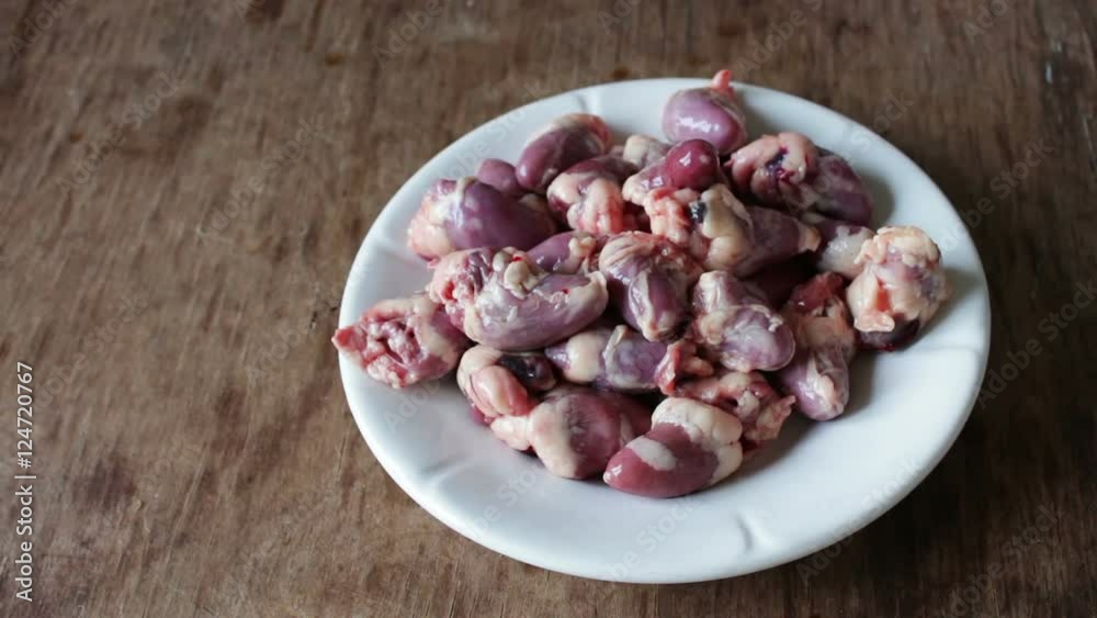 Fresh raw chicken hearts Fresh raw chicken hearts